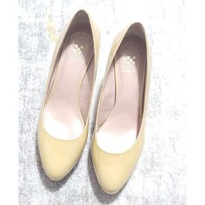 Vince Camuto Women's "Desti" Beige Patent Leather Platform Pump  Size 8.5 M